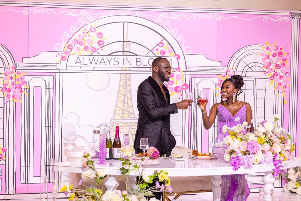 A couple making a toast