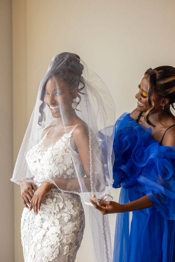 A bride and her sister