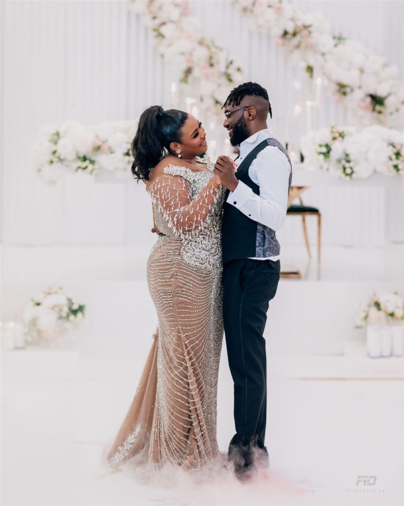 A couple during their reception