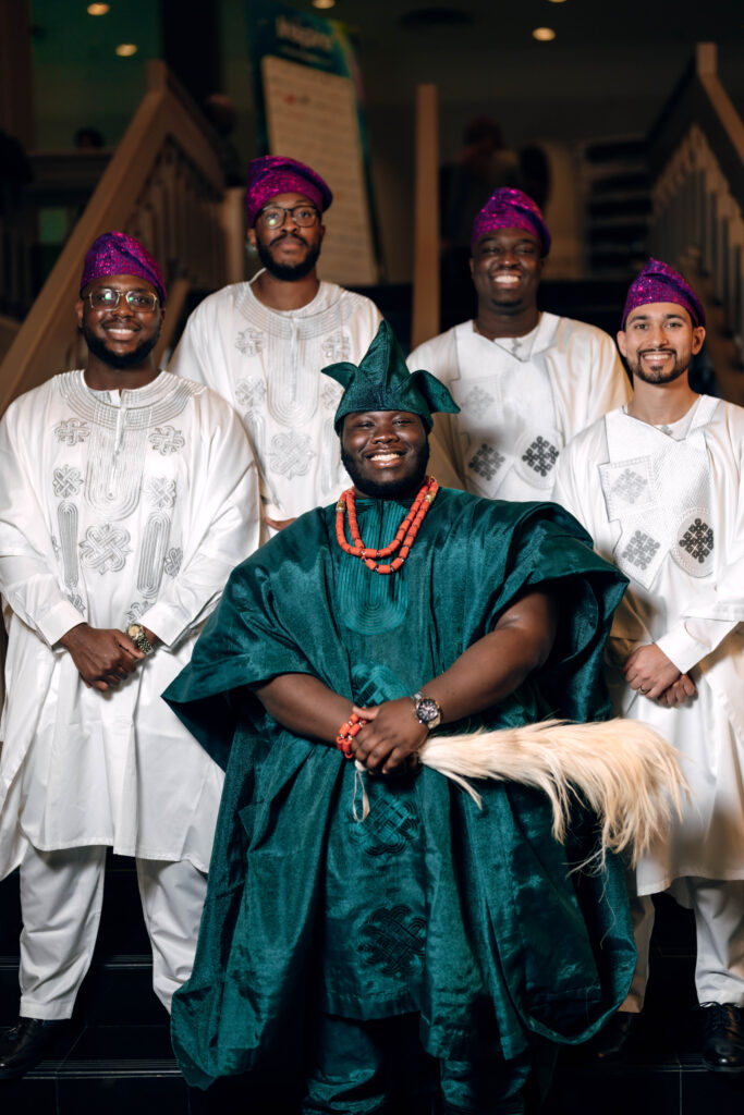 A groom and his groomsmen in yoruba traditional attire