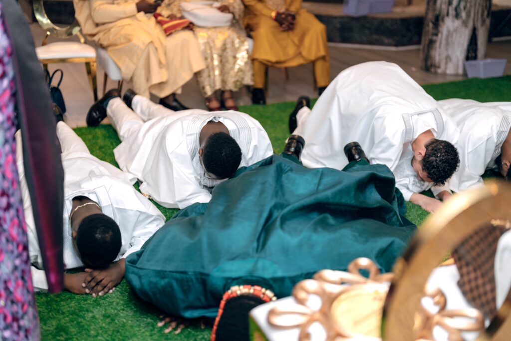 Yoruba traditional wedding groom IDOBALE greeting